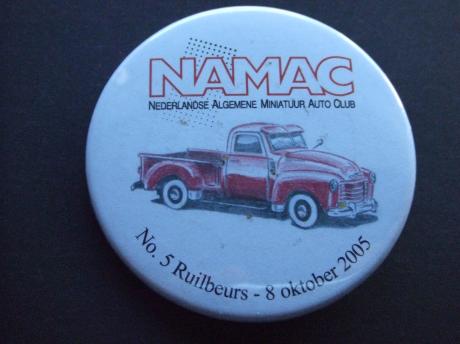 NAMAC ruilbeurs voor miniatuurauto's in Houten, No.5, 8-10-2005,Chevrolet 3100 Pick-Up oldtimer 1953 rood model